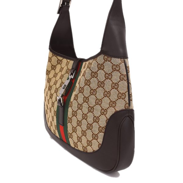 5000049884102922 2 Gucci One Shoulder Bag Jackie GG Canvas Leather Beige