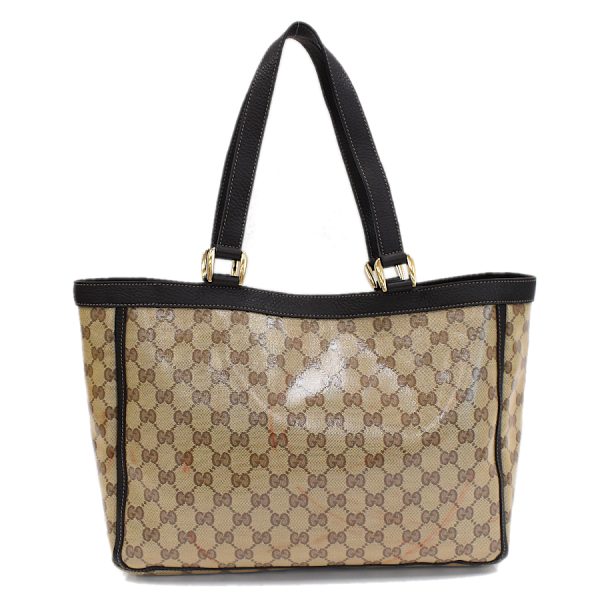 5000049884102926 3 Gucci Tote Bag GG Crystal PVC Leather Beige