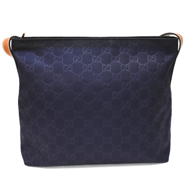 5000049884102934 3 Gucci Crossbody Shoulder Bag GG Nylon Leather Navy