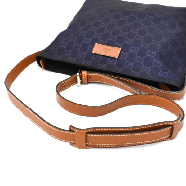 5000049884102934 7 Gucci Crossbody Shoulder Bag GG Nylon Leather Navy