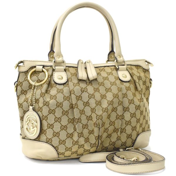 5000049884102944 1 Gucci Sookie 2way handbag shoulder GG canvas leather beige