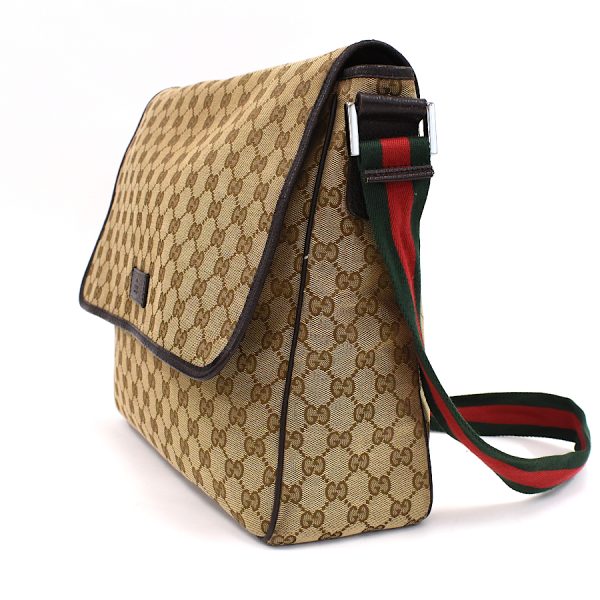 5000049884102974 2 Gucci Web Strap Messenger Shoulder Bag GG Canvas Leather Beige