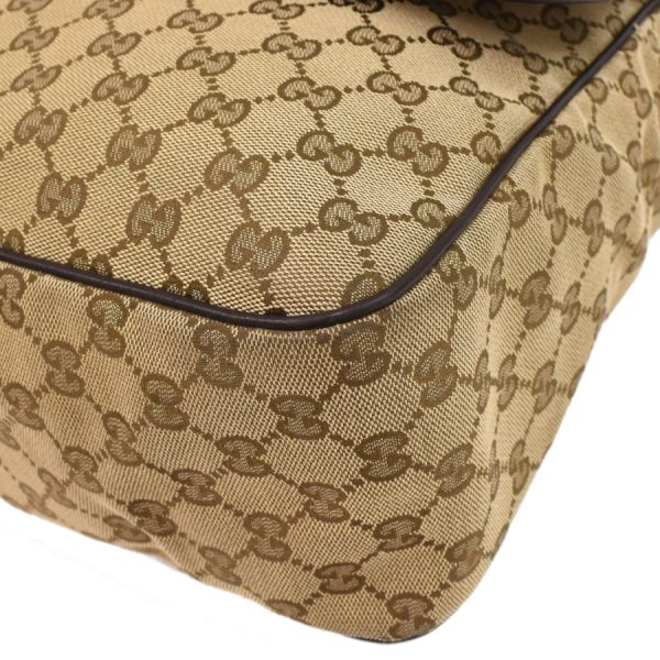 5000049884102974 6 Gucci Web Strap Messenger Shoulder Bag GG Canvas Leather Beige