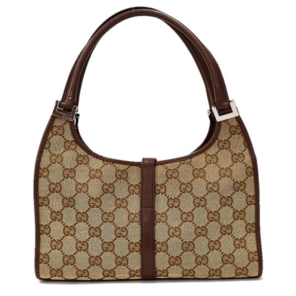 5000049884102985 3 Gucci Jackie GG Canvas Jacquard Leather Shoulder Bag Beige Dark Brown