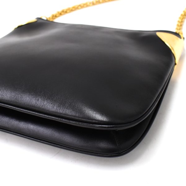 5000049884102989 5 Gucci Chain Shoulder Bag Leather Black