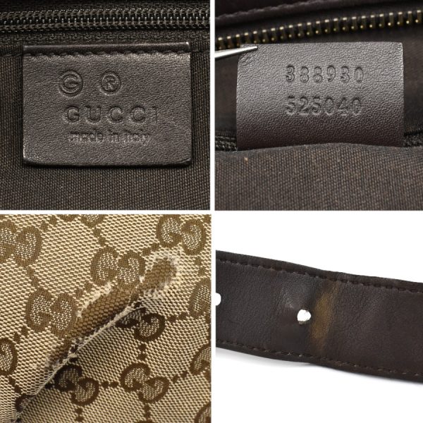 5000049884103031 9 Gucci Crossbody Shoulder Bag 388930 GG Canvas Leather Beige