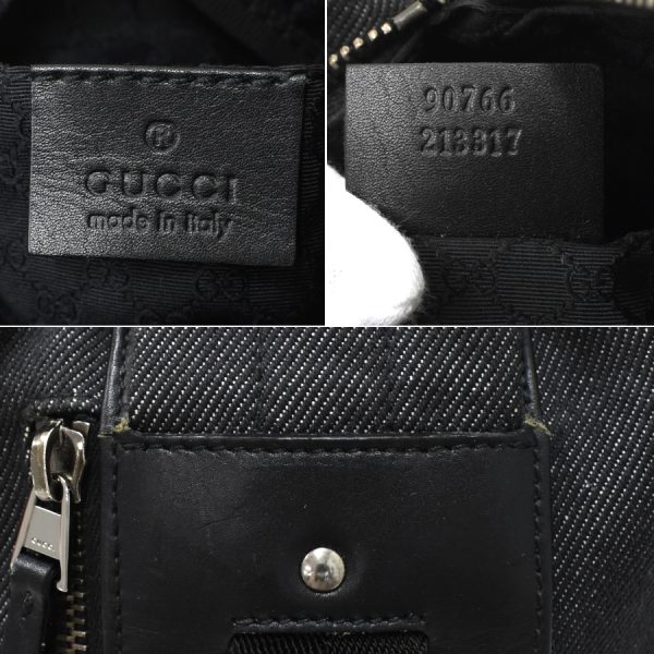 5000049884103048 9 Gucci Shoulder Bag Denim Leather Black