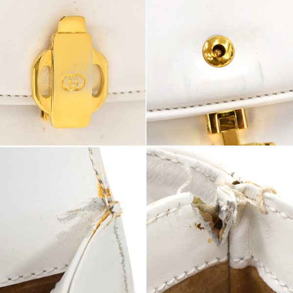 5000049884103061 9 Gucci Handbag Top Handle Leather White