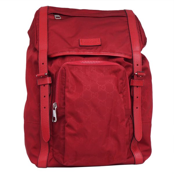 5000049884103091 1 Gucci Backpack Nylon Leather Red