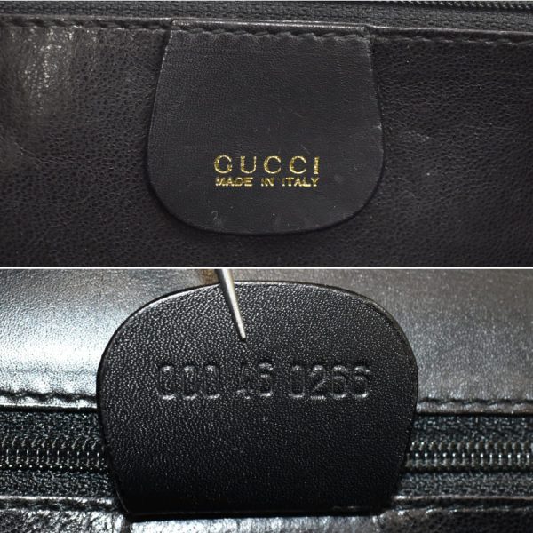 5000049884103093 9 Gucci Handbag Bamboo Leather Black