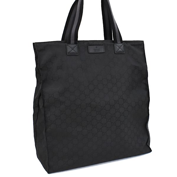 5000049884103096 1 Gucci Tote Bag GG Nylon Leather Black