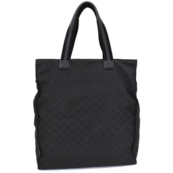 5000049884103096 3 Gucci Tote Bag GG Nylon Leather Black