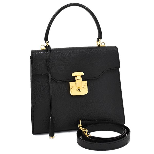 5000049884103140 1 Gucci 2way Handbag Shoulder Lady Lock Leather Black