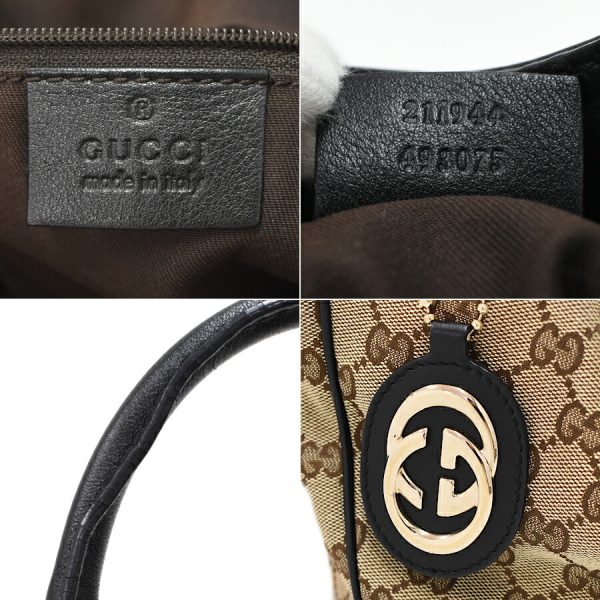 5000049884103147 9 Gucci Handbag Sookie GG Canvas Leather Beige