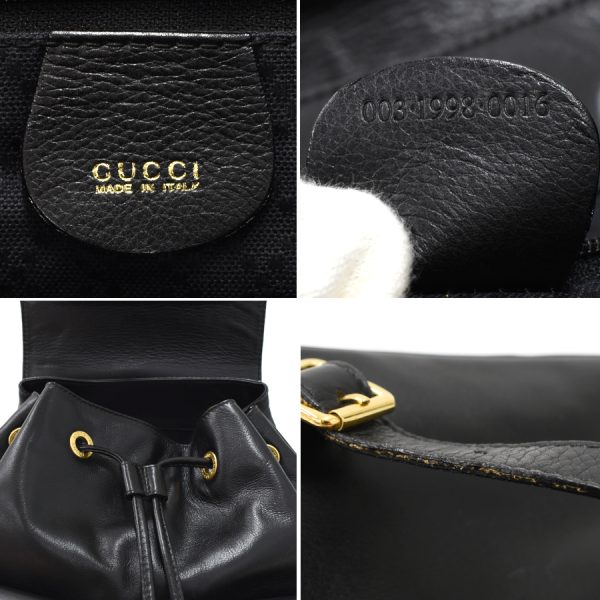 5000049884103152 9 Gucci Rucksack Backpack Bamboo Leather Black