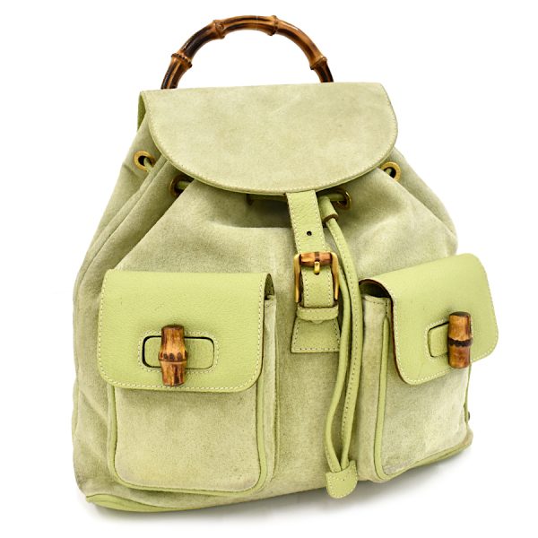 5000049884103157 1 Gucci Rucksack Backpack Suede Leather Green