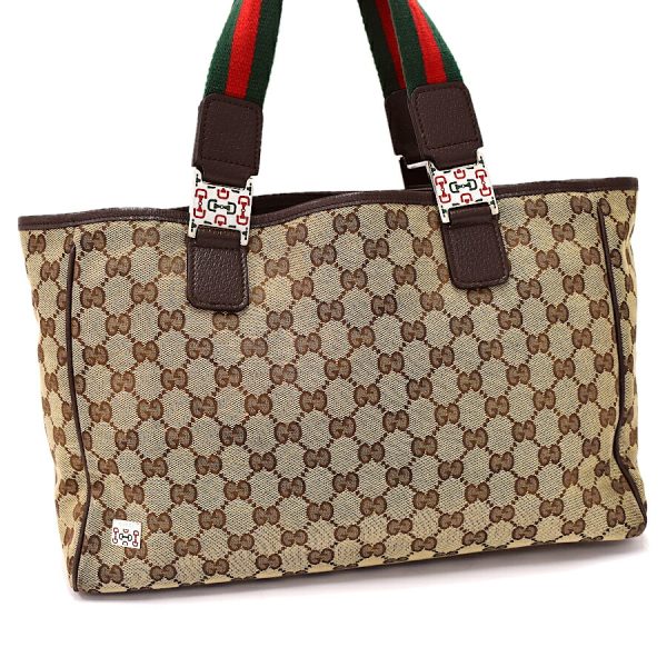 5000049884103196 1 Gucci Handbag Sherry Line GG Canvas Leather Beige