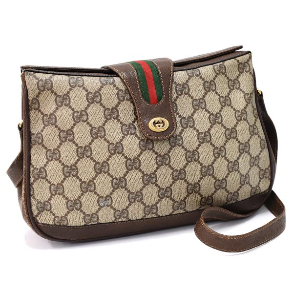 5000049884103210 1 Gucci Shoulder Bag GG Supreme Sherry Line PVC Leather Beige