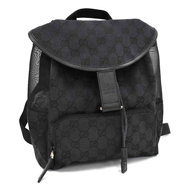 5000049884103220 1 Gucci Backpack Rucksack GG Canvas Mesh Black