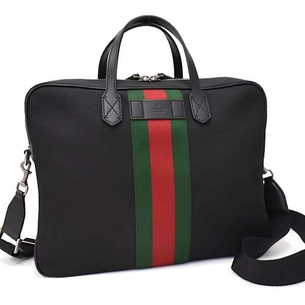 5000049884103259 1 Gucci briefcase 2way business bag Techno canvas black web stripe