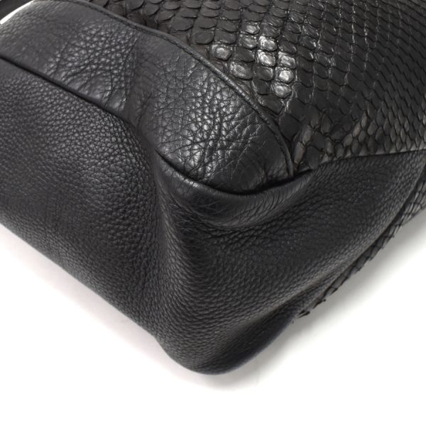 5000049884103267 5 Gucci Python Horsebit Tote Bag Black