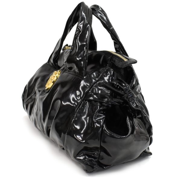 5000049884103365 2 Gucci Hysteria Handbag Tote Bag Crest Patent Leather Enamel Black