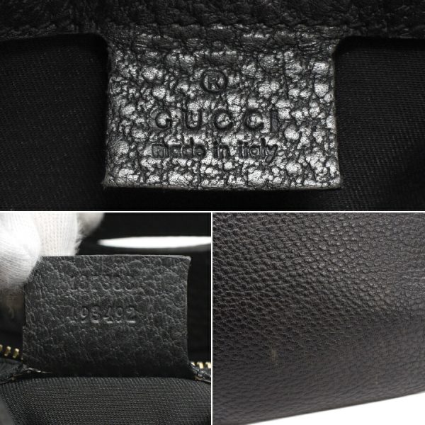 5000049884103369 9 Gucci Messenger Shoulder Bag GG Embossed Leather Black