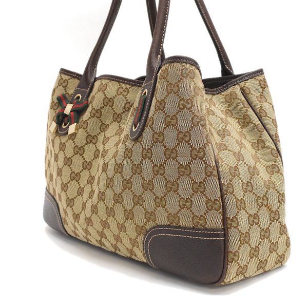 5000049884103376 2 Gucci Tote Bag GG Canvas Leather Beige