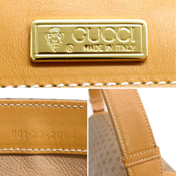 5000049884103411 9 Gucci Accessory Pouch Handbag GG Canvas Leather Camel