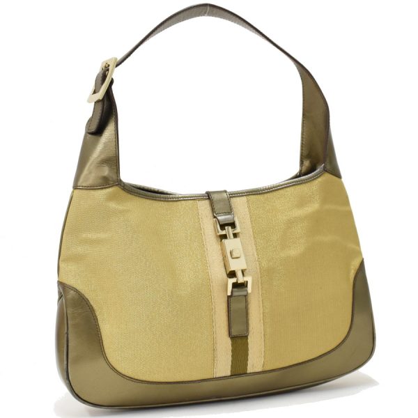 binary comment Gucci Handbag One Shoulder Jackie Canvas Leather Gold