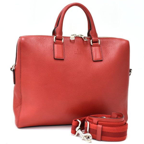 binary comment Gucci Business Bag Briefcase 2way Handbag Leather Red