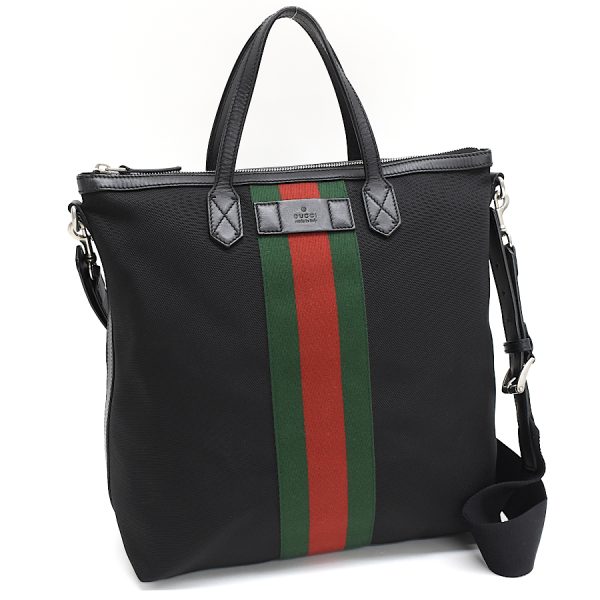 5000049884103563 1 Gucci tote shoulder bag Techno canvas leather black