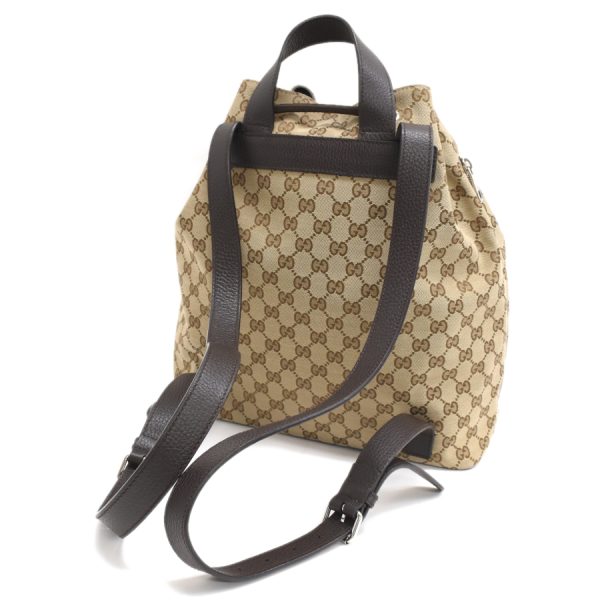 5000049884103573 7 Gucci drawstring backpack GG canvas leather beige brown