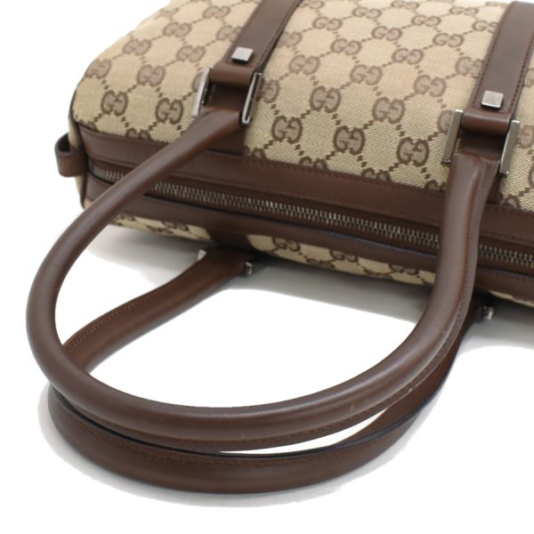 5000049884103577 7 Gucci Handbag Mini Boston GG Canvas Leather Beige Brown