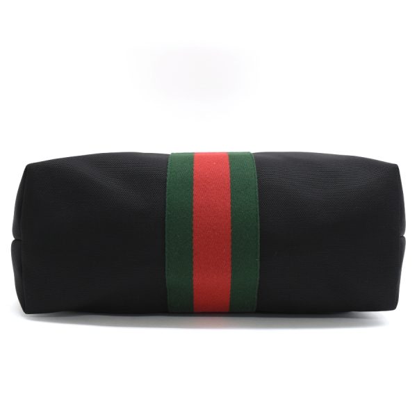 5000049884103584 4 Gucci Web Stripe Tote Bag Black Green Red Sherry Line