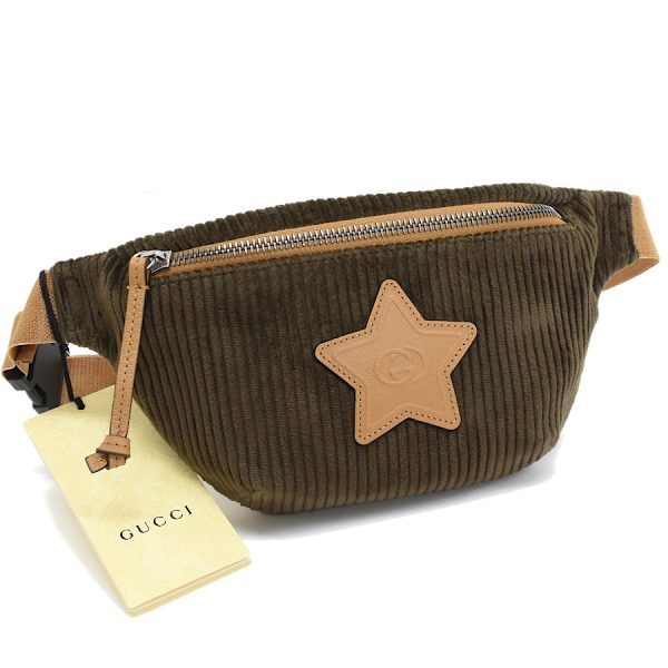 5000049884103620 1 Gucci Waist Pouch Body Bag Interlocking G Corduroy Khaki