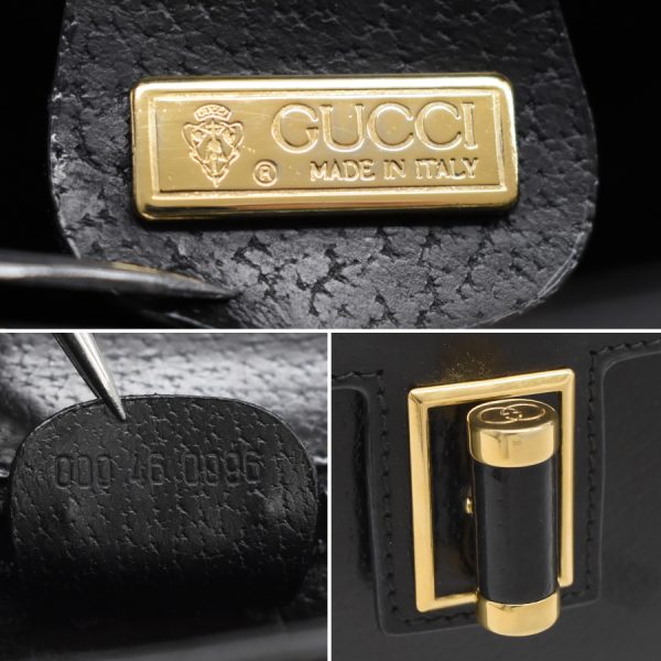 5000049884103626 9 Gucci turnlock handbag Leather black gold hardware