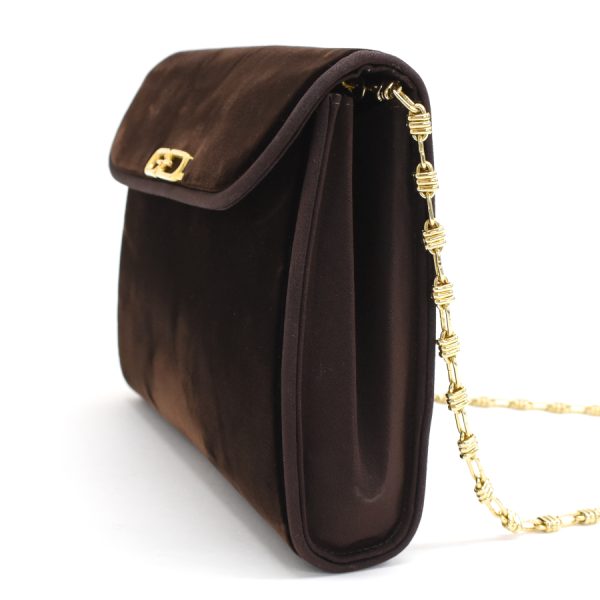 5000049884103635 2 Gucci Chain Shoulder Bag Velvet Brown Gold Hardware GG