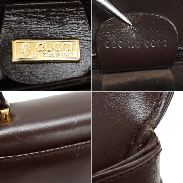 5000049884103639 9 Gucci Turnlock Handbag Leather Brown Gold Hardware