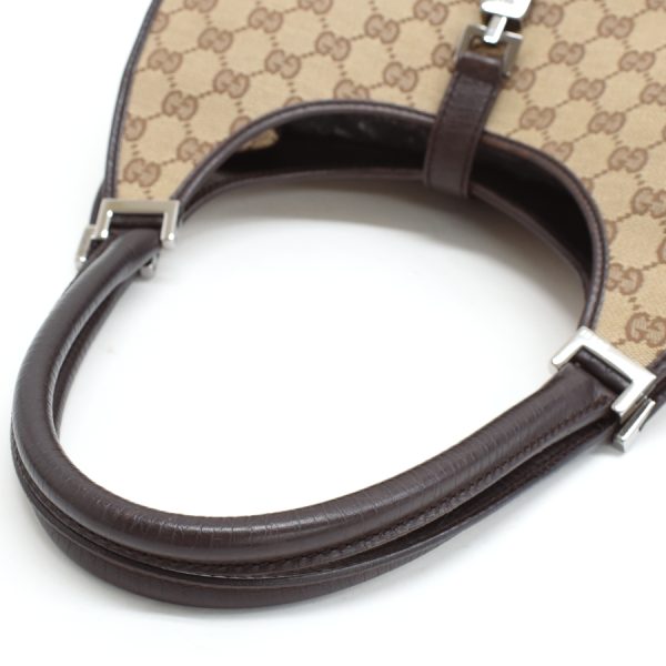 5000049884103666 7 Gucci Jackie Handbag GG Canvas Beige Brown