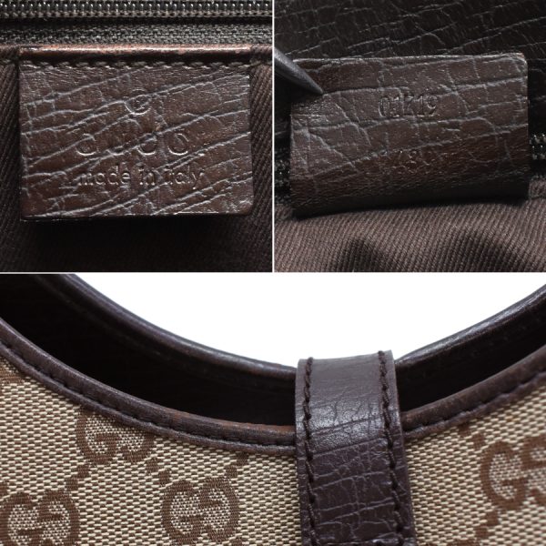 5000049884103666 9 Gucci Jackie Handbag GG Canvas Beige Brown