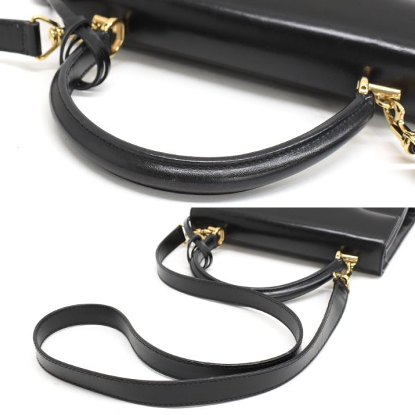 5000049884103683 7 Gucci Lady Lock Handbag Shoulder Bag Leather Black Gold Hardware