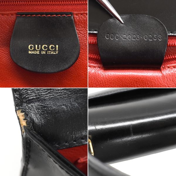 5000049884103683 9 Gucci Lady Lock Handbag Shoulder Bag Leather Black Gold Hardware