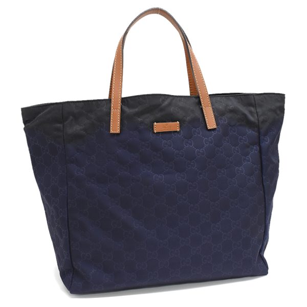 5000049884103684 1 Gucci tote bag 282439 GG nylon leather navy