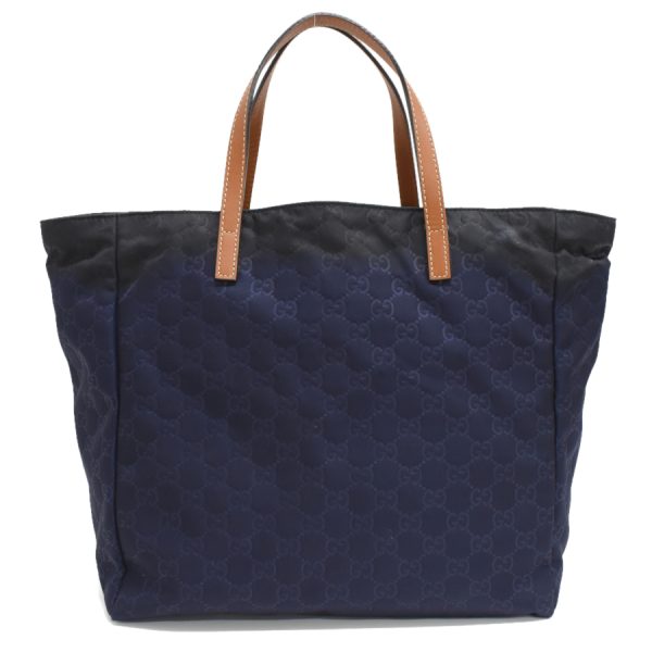 5000049884103684 3 Gucci tote bag 282439 GG nylon leather navy