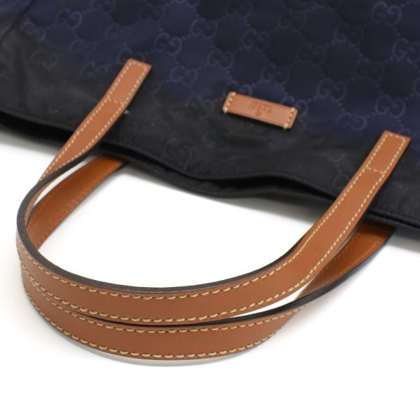 5000049884103684 7 Gucci tote bag 282439 GG nylon leather navy