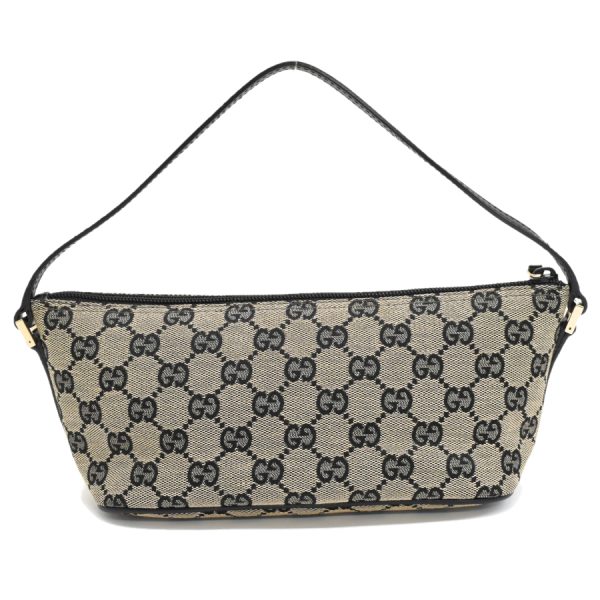 5000049884103719 3 Gucci Accessory Pouch Mini Handbag GG Canvas Leather Black Beige