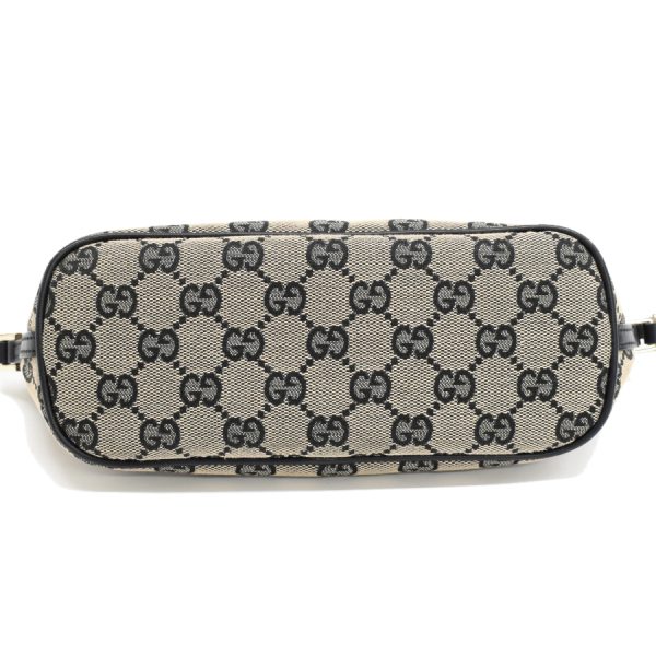 5000049884103719 4 Gucci Accessory Pouch Mini Handbag GG Canvas Leather Black Beige