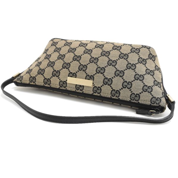 5000049884103719 7 Gucci Accessory Pouch Mini Handbag GG Canvas Leather Black Beige