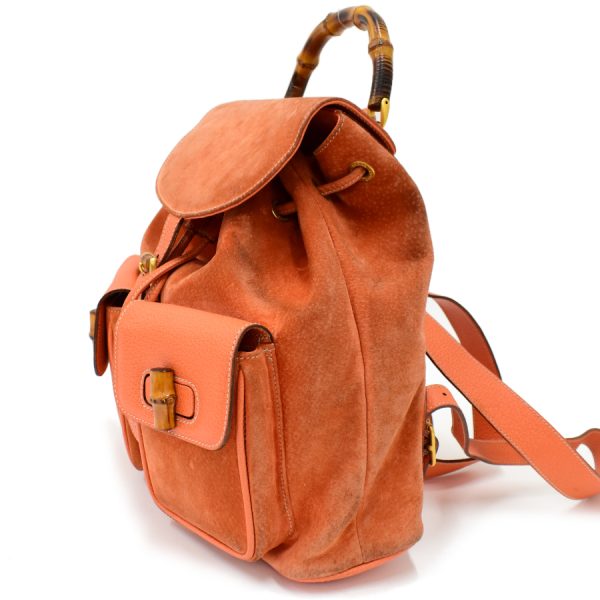 5000049884103729 2 Gucci Bamboo Backpack Rucksack Leather Suede Orange